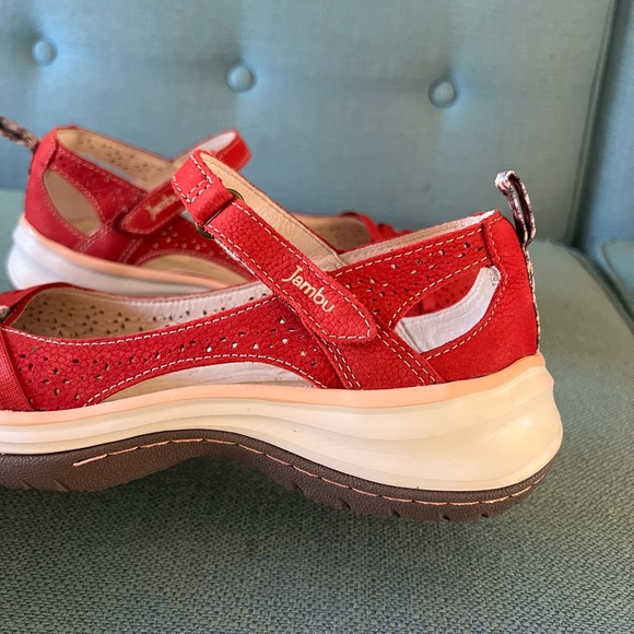 Jambu Red Athletic Shoes with Strappy Design and Supportive Sole - Picture 5 of 9